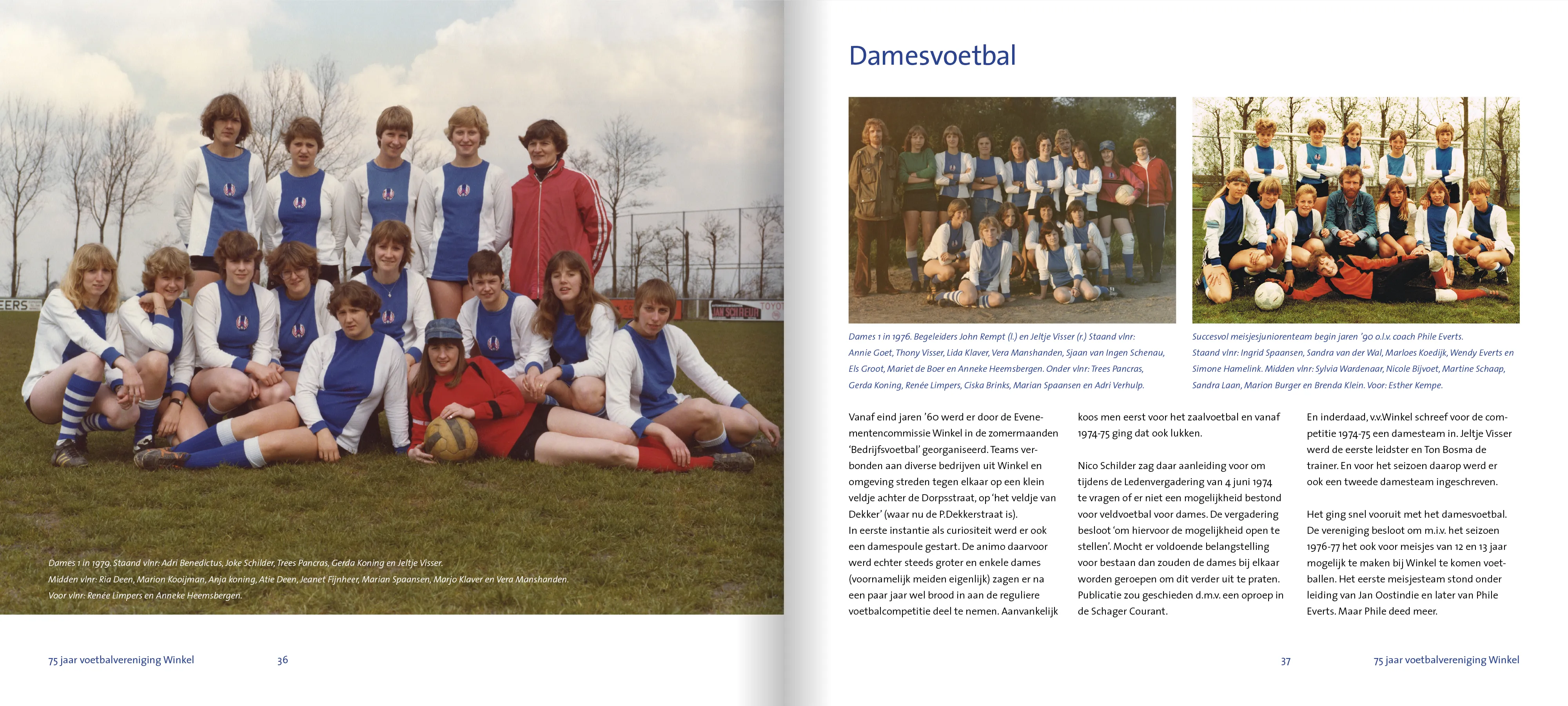 JOERUSH VV Winkel Jubileumboek Binnenwerk Damesvoetbal 36-37